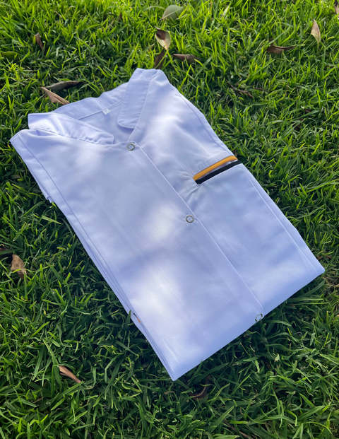 Blouse Blanc Avec Garnage Motard et Noir