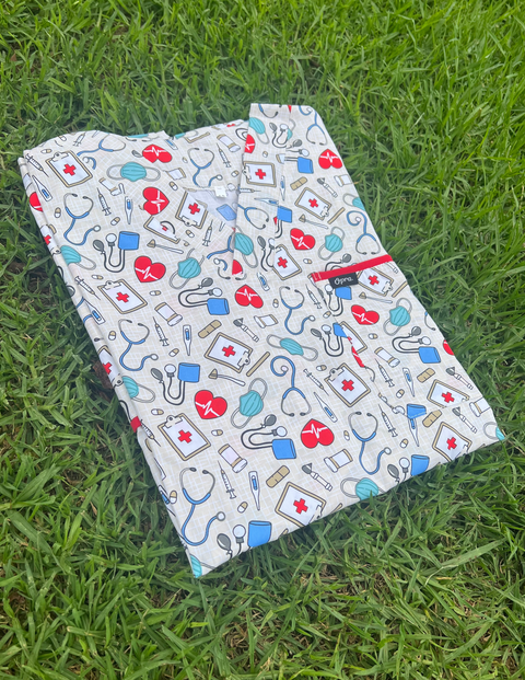 Pyjama De Bloc Motif Stethoscope Col-V