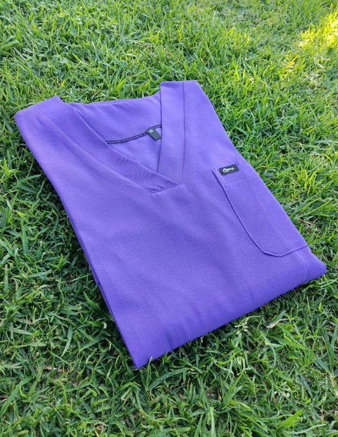 Pyjama De Bloc Violet Foncé Col-V Simple