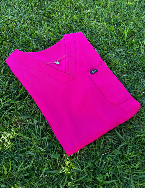 Pyjama De Bloc Rose indien Claire Col-V Simple