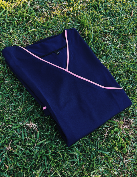 Pyjama De Bloc Bleu-Marine Billet Croisé