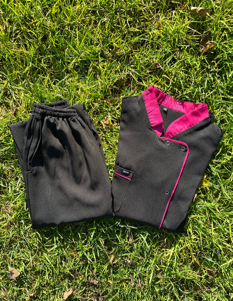 Pyjama De Bloc Officier Noir & Rose indien