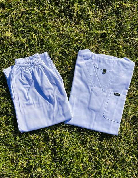 Pyjama De Bloc Blanc Col-V Simple