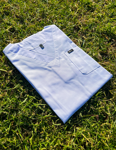 Pyjama De Bloc Blanc Col-V Simple